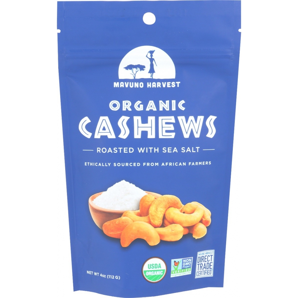 Organic Roasted Cashews with Sea Salt, 4 oz