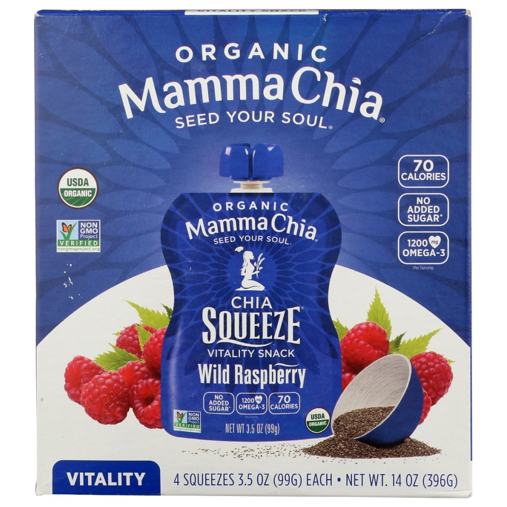 Organic Wild Raspberry Chia Squeeze - 14 oz (4 Count)