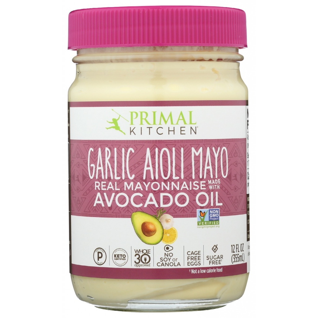 Garlic Aioli Mayonnaise - Flavorful Condiment, 12 oz