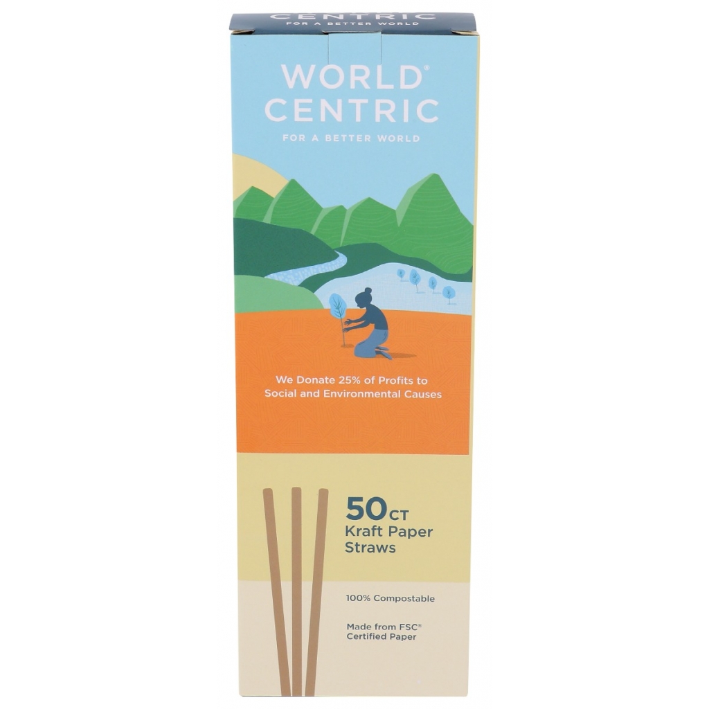 Compostable Paper Straws - 50 pcs