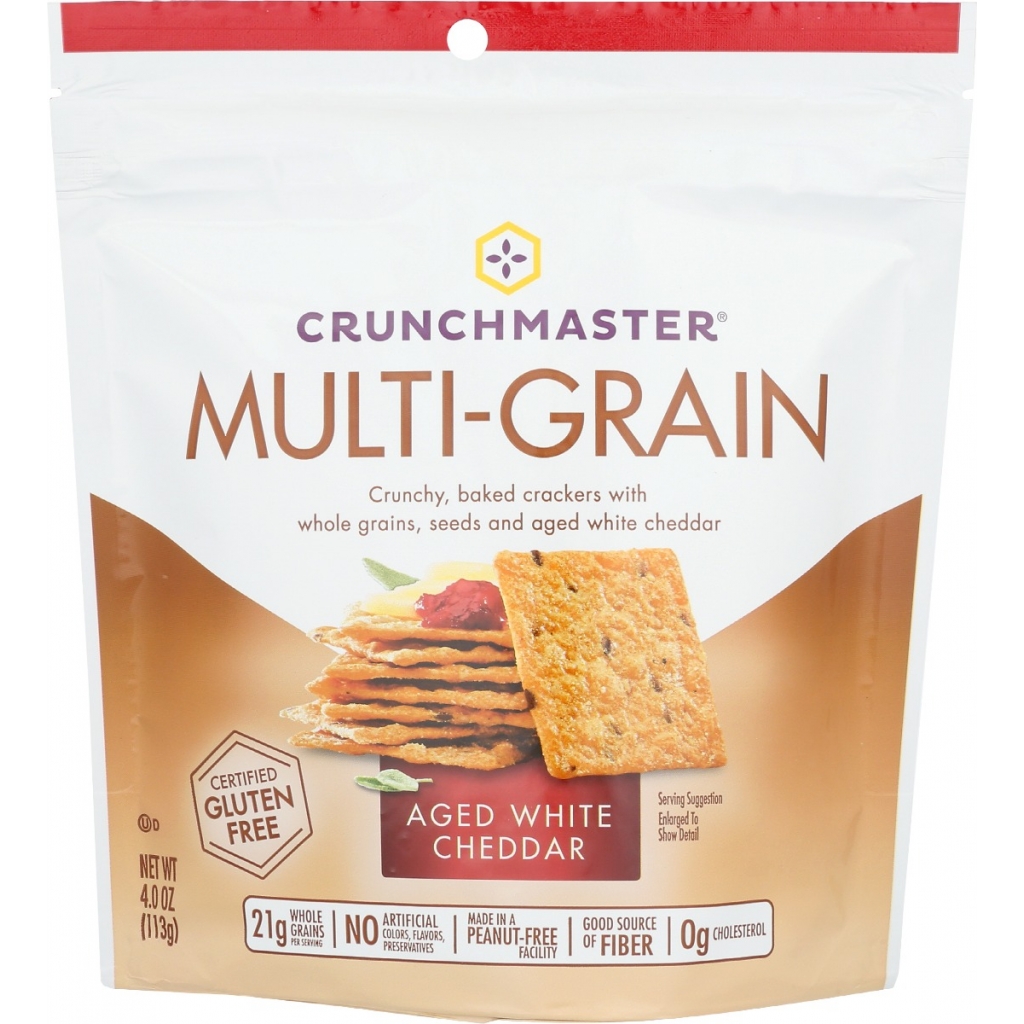 Crunchy Multigrain Aged White Cheddar Crackers, 4 oz