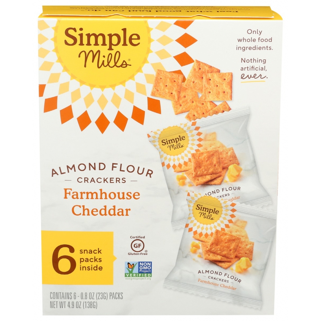 Farmhouse Cheddar Almond Flour Crackers Snack Pack - 4.9 oz