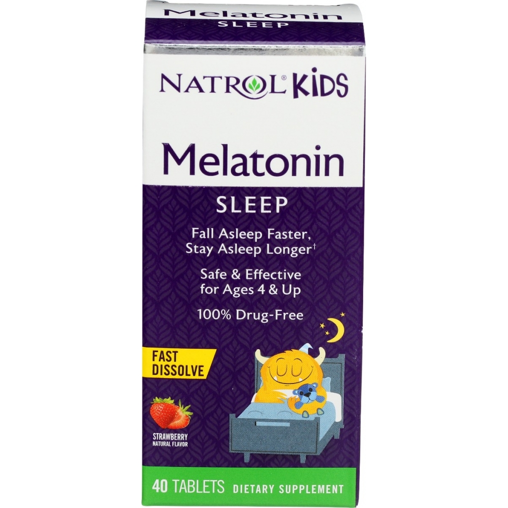 Kids Melatonin Sleep Support - 1mg Strawberry Tablets - 40 Tablets