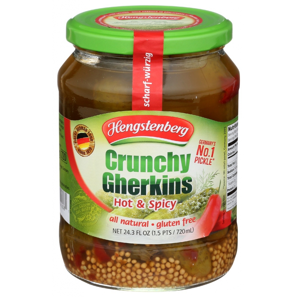 Spicy Hot and Spicy Gherkins, 24.3 oz