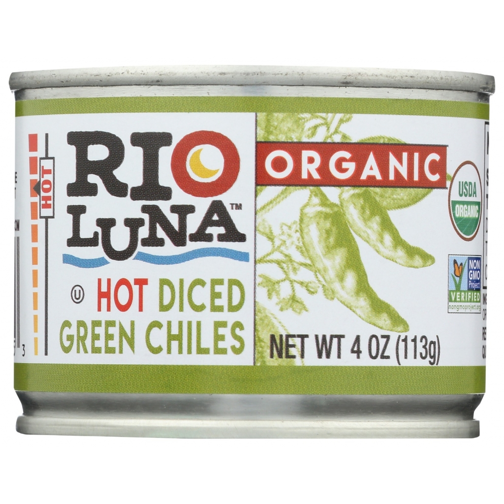 Organic Hot Diced Green Chiles - 4 oz