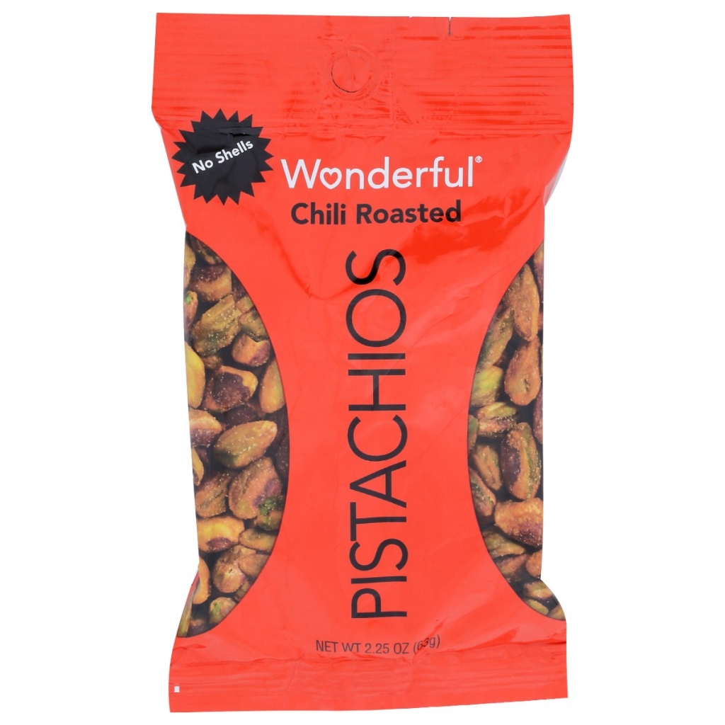 Chili Roasted Pistachios, No Shells, 2.25 oz