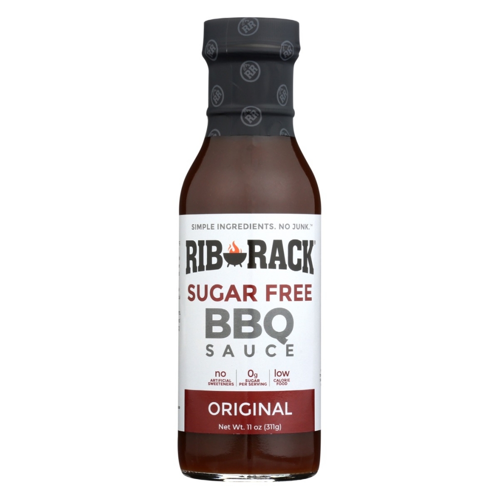 Rib Rack Original Sugar-Free BBQ Sauce, Tasty Condiment, 11 oz