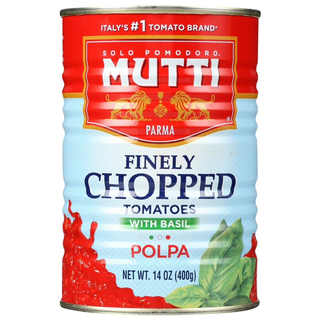 Premium Finely Chopped Tomatoes with Fresh Basil - 14 oz