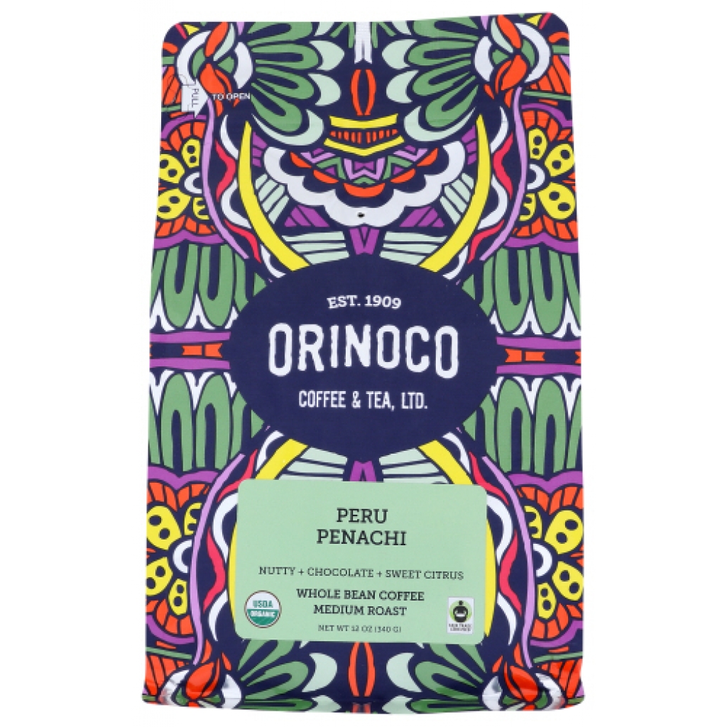 Organic Peru Penachi Whole Bean Coffee - Rich and Ethical, 12 oz