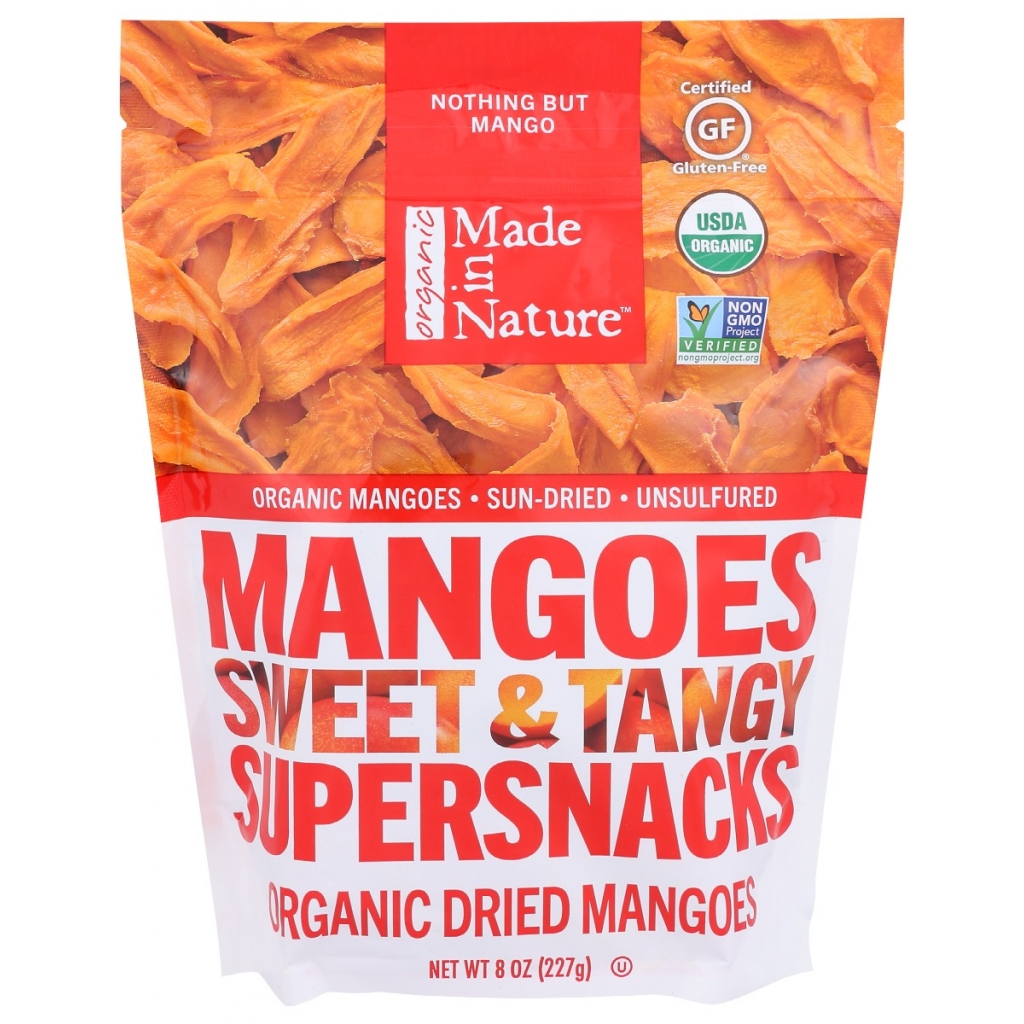 Delicious Organic Dried Mango Strips, 8 oz