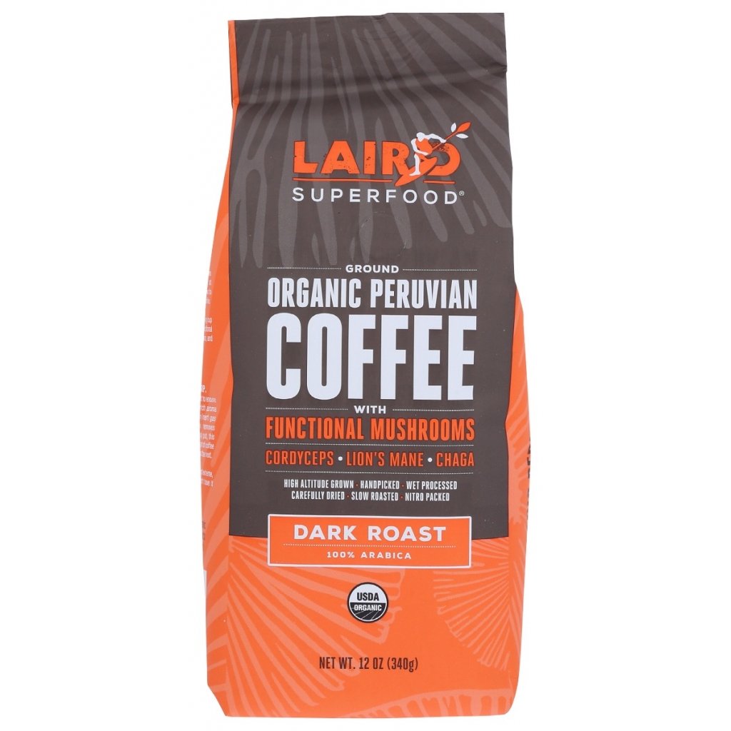 Laird Superfood Ground Mushroom Coffee - 12 oz