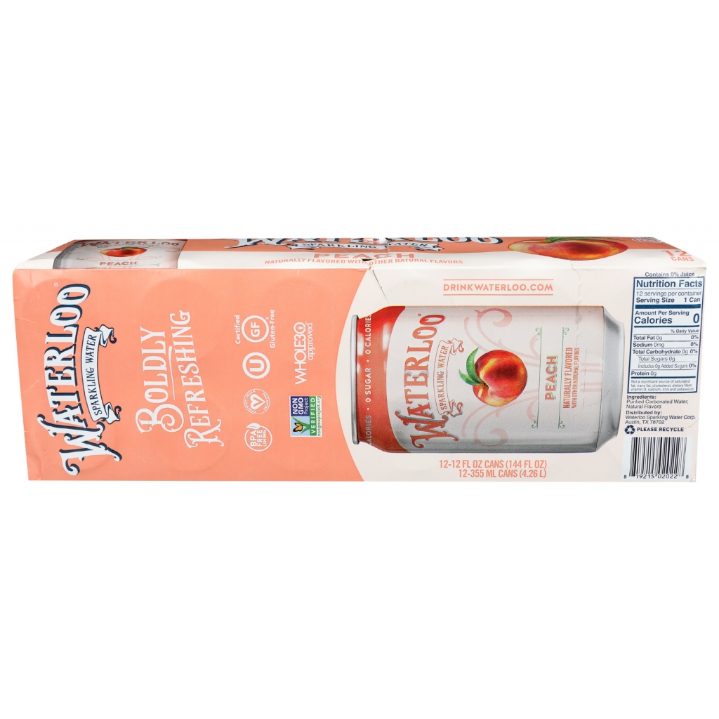 Sparkling Peach Water, 12 pk, 144 fl oz