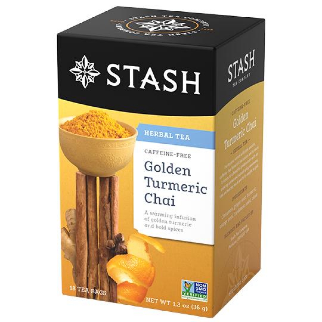 Golden Turmeric Chai Herbal Tea - Caffeine-Free Delight, 18 bg