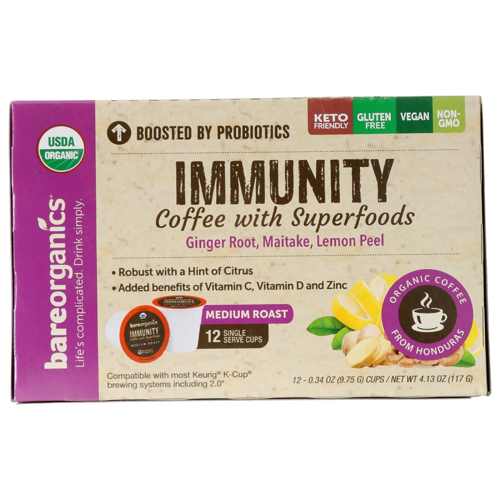 BareOrganics Immunity Coffee with Superfoods - Health-Boosting Brew