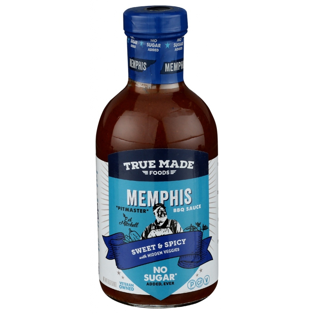 Memphis No Sugar Barbecue Sauce - Authentic Flavor, 18 oz