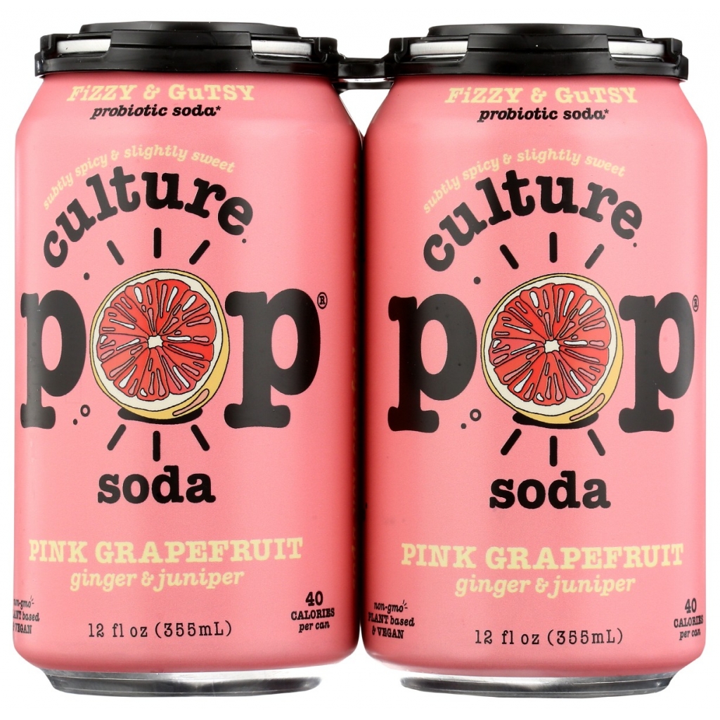 Fizzy Pink Grapefruit Ginger & Juniper Probiotic Soda, 48 oz