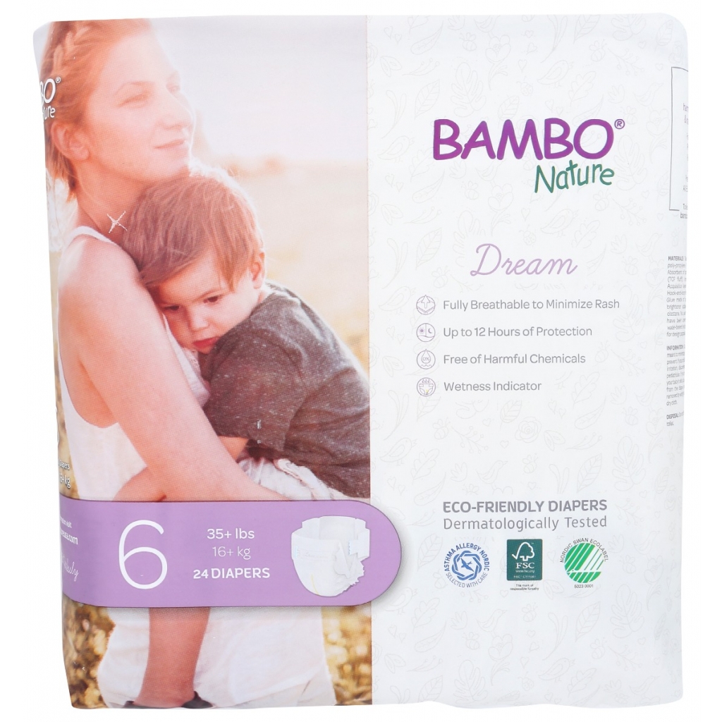 Bambo Nature Dream Baby Size 6 Diapers - 24 Count