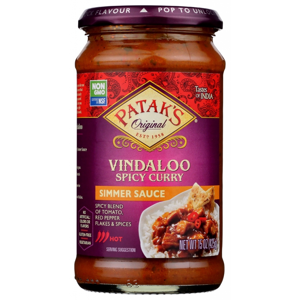 Spicy Vindaloo Curry Simmer Sauce, 15 oz