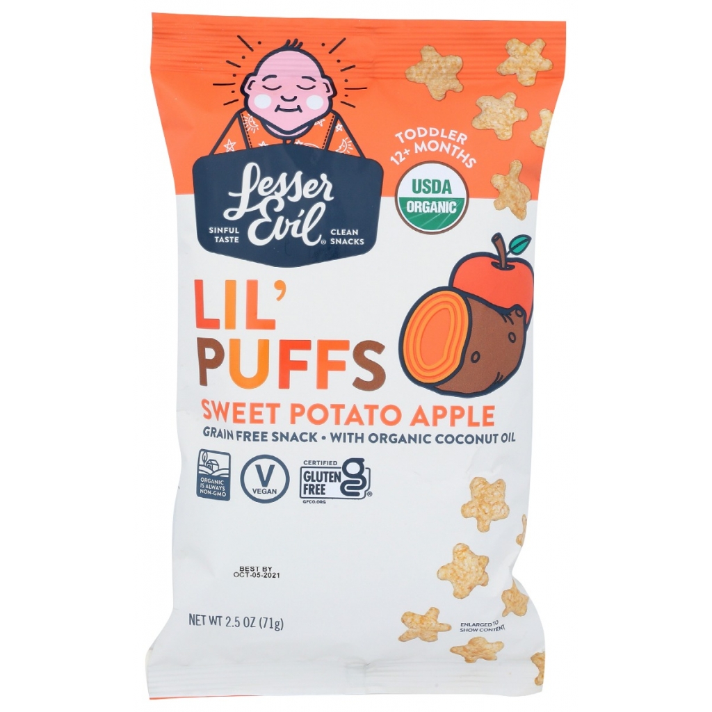 Organic Sweet Potato and Apple Lil Puffs, 2.5 oz