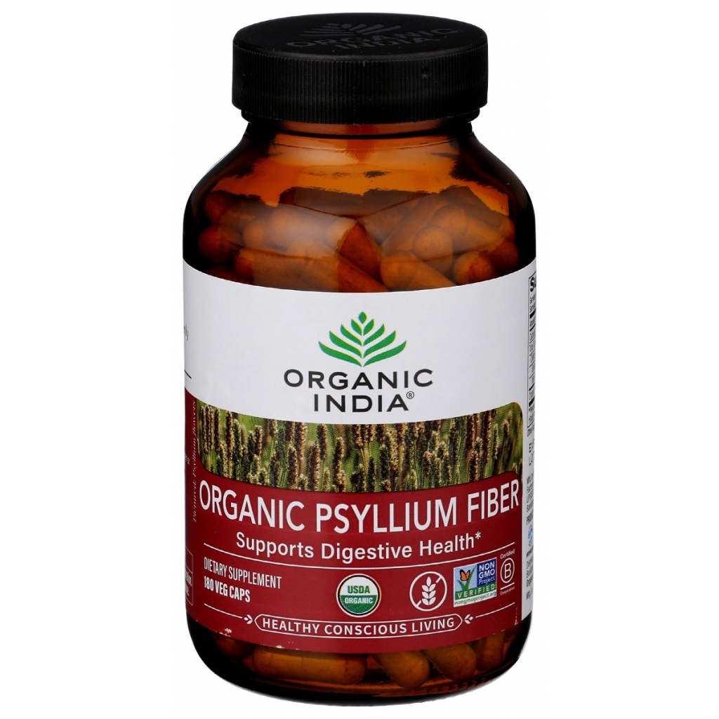 Organic Psyllium Fiber Capsules - 180 vc