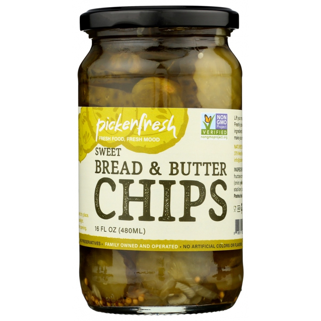 Sweet Bread and Butter Pickles - Gourmet Condiment - 16oz