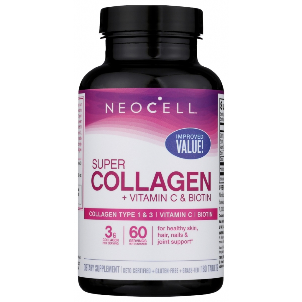 Super Collagen with Vitamin C and Biotin, 180 tablets