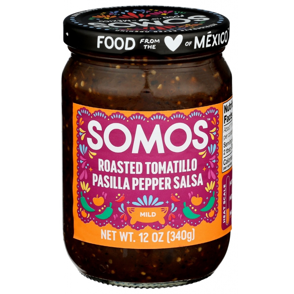 Roasted Tomatillo Pasilla Pepper Salsa, 12 oz