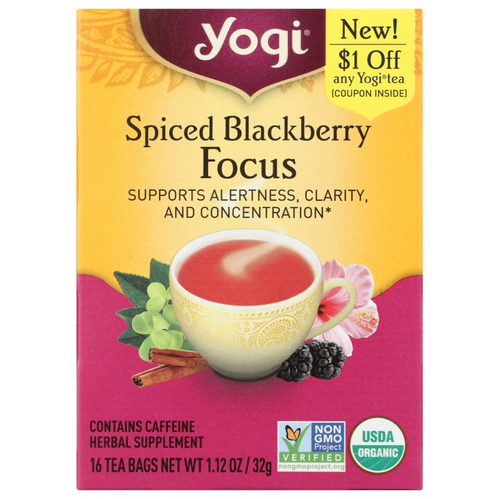 Invigorating Spiced Blackberry Focus Organic Tea, 16 bags