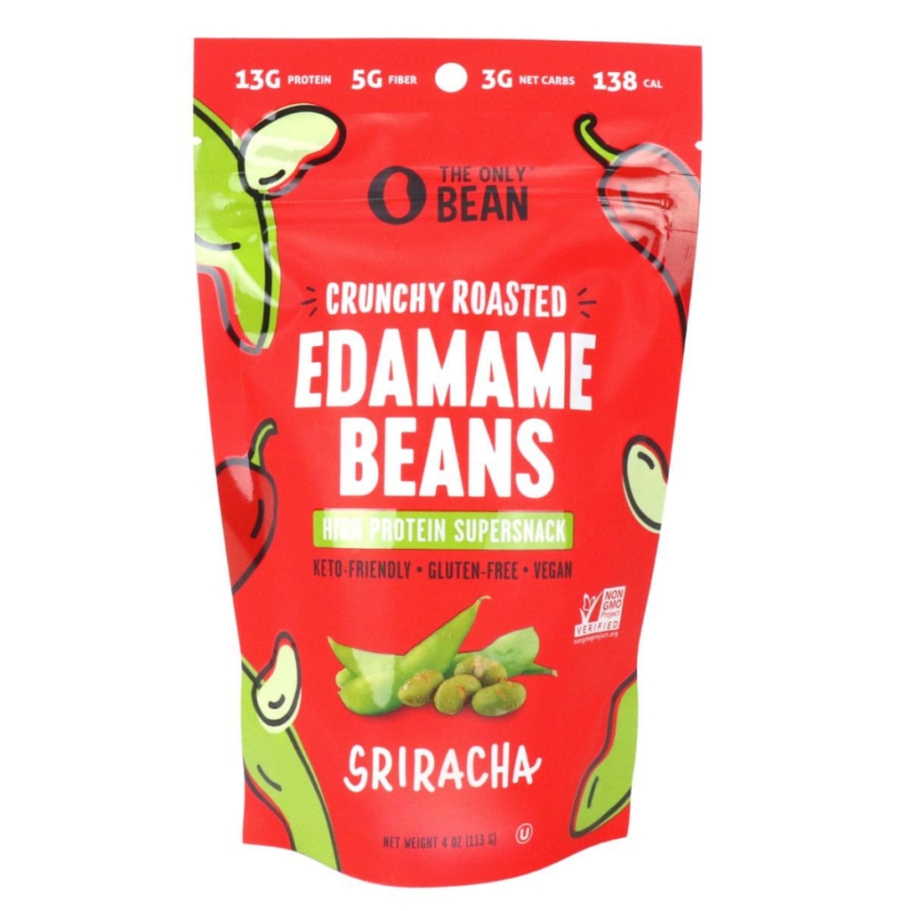 Roasted Edamame with Crunchy Sriracha - Healthy Snack Option - 4 oz