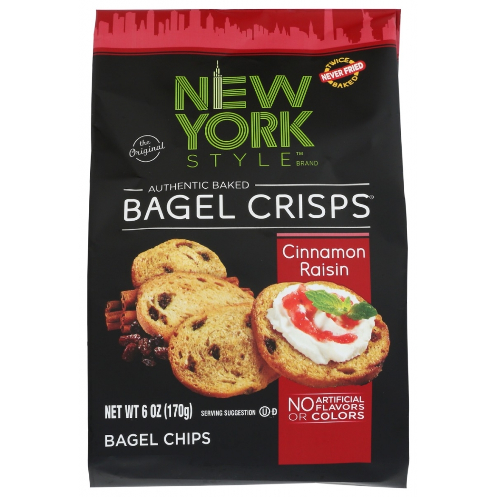 New York Style Cinnamon Raisin Bagel Chips - 6 oz