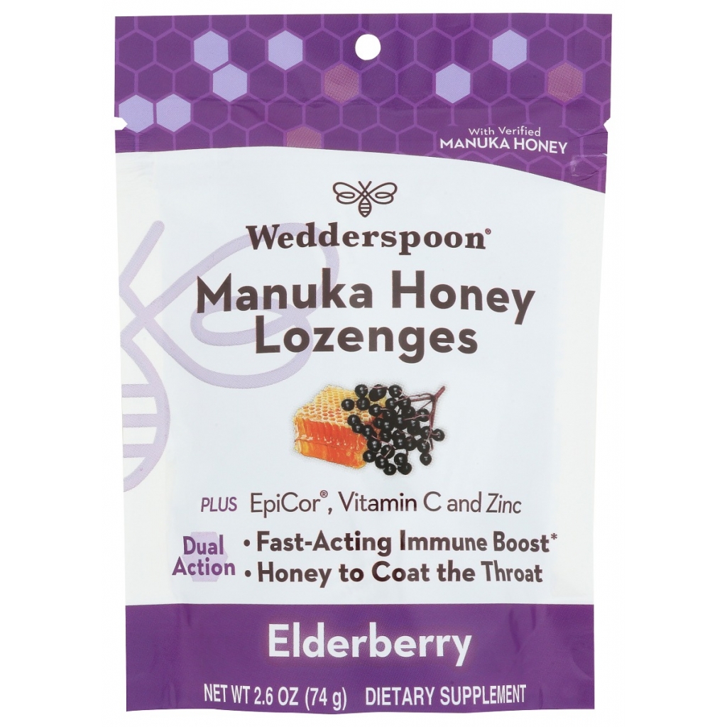 Wedderspoon Immunity Booster Lozenges with Elderberry, 2.6 oz