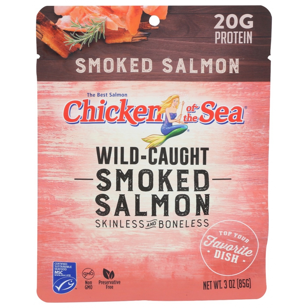 Smoked Salmon Wild Caught Pouch, 3 oz