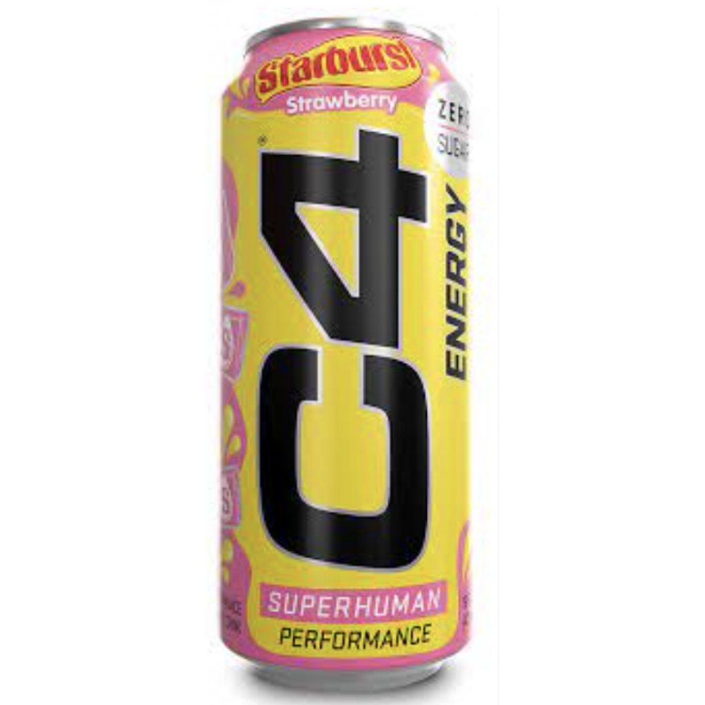 STARBURST Strawberry Energy Drink - Exhilarating Flavor, 16 oz