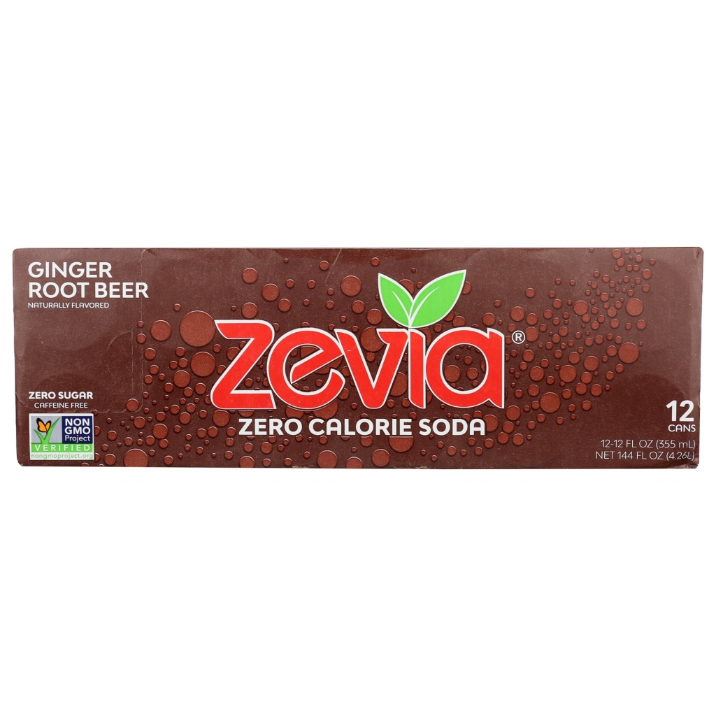 Zero-Calorie Ginger Root Beer Soda, 144 fl oz