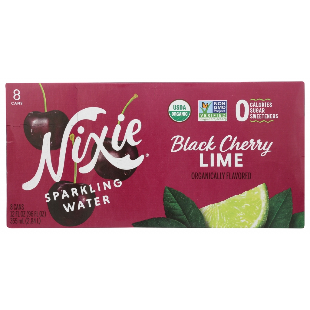 Sparkling Black Cherry Lime Water - 8 Cans, 96 fl oz