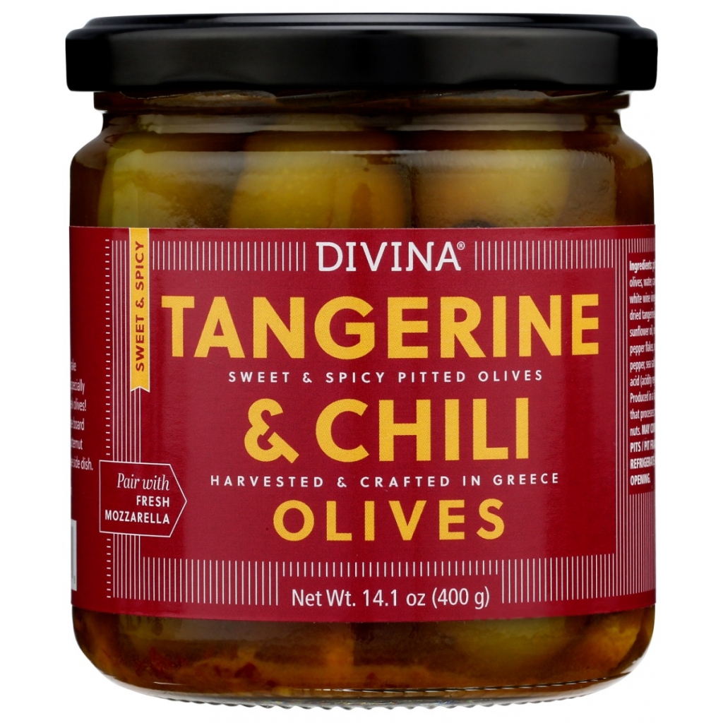 Chili-Infused Tangerine and Green Olive Medley, 14.1 OZ