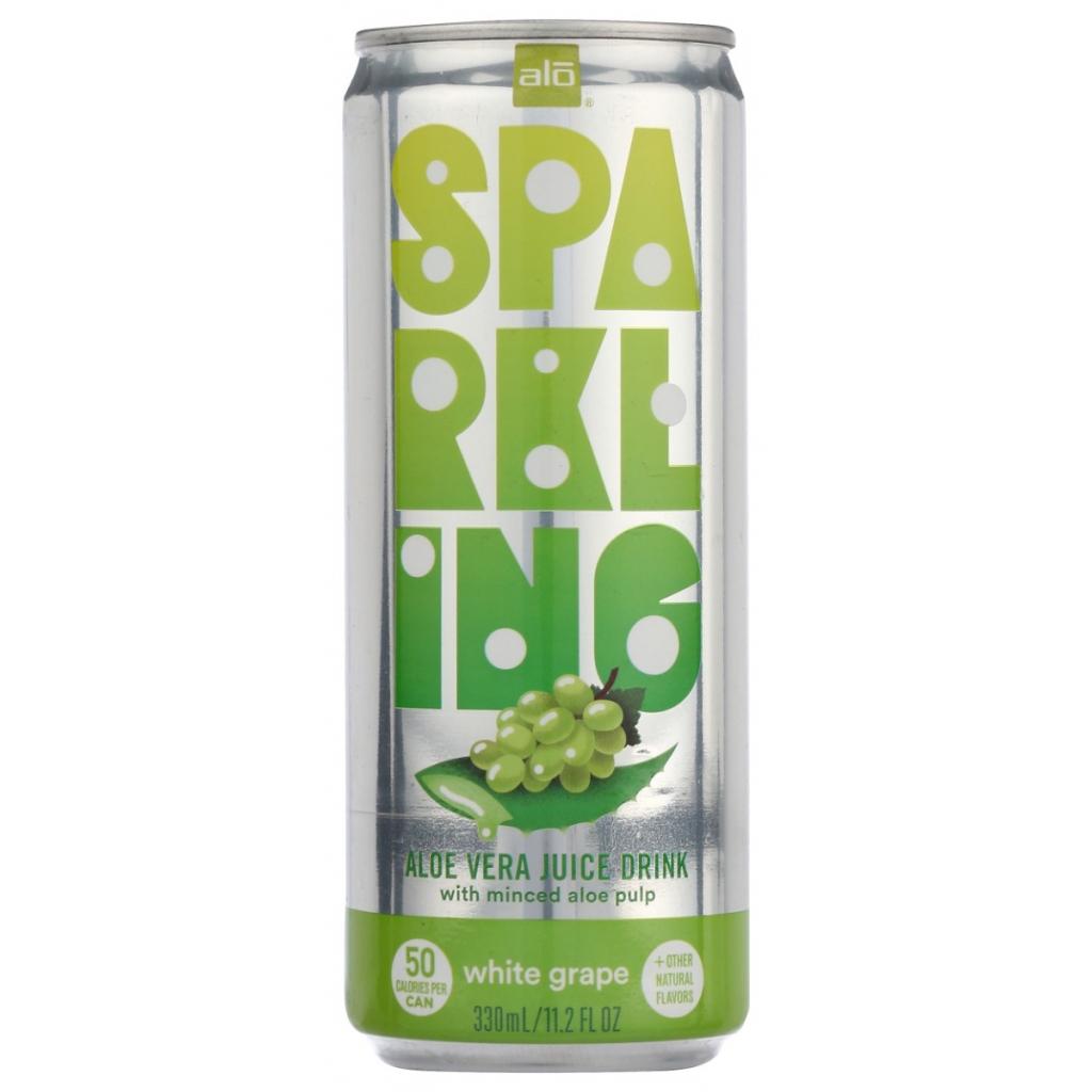 ALO Sparkling White Grape Aloe Vera Juice - Refreshing Taste