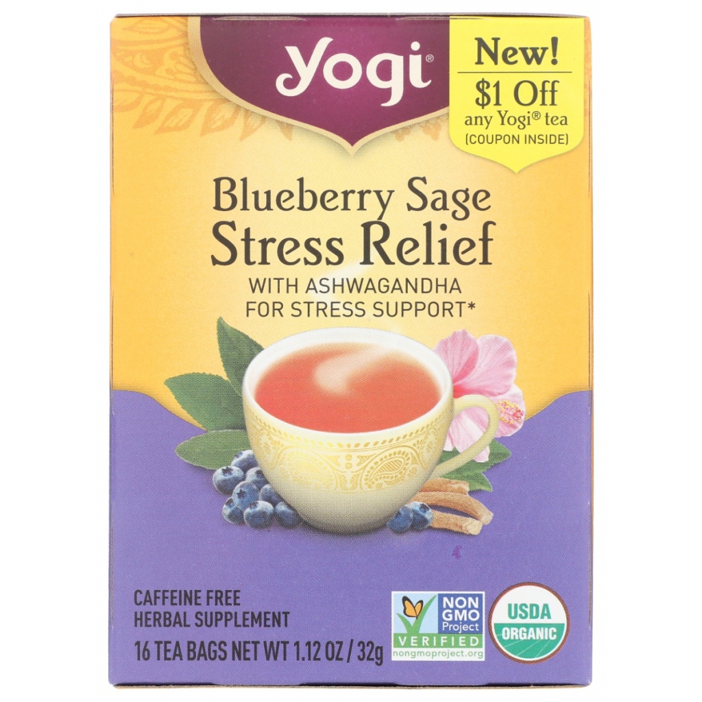 Yogi Tea Blueberry Sage Stress Relief - 16 Bags