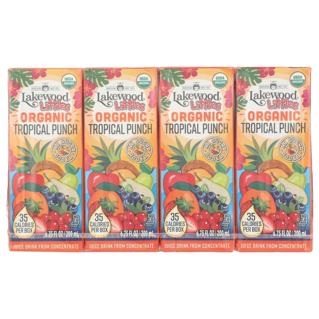 Lakewood Littles Organic Tropical Punch Juice Boxes - 8 Ct