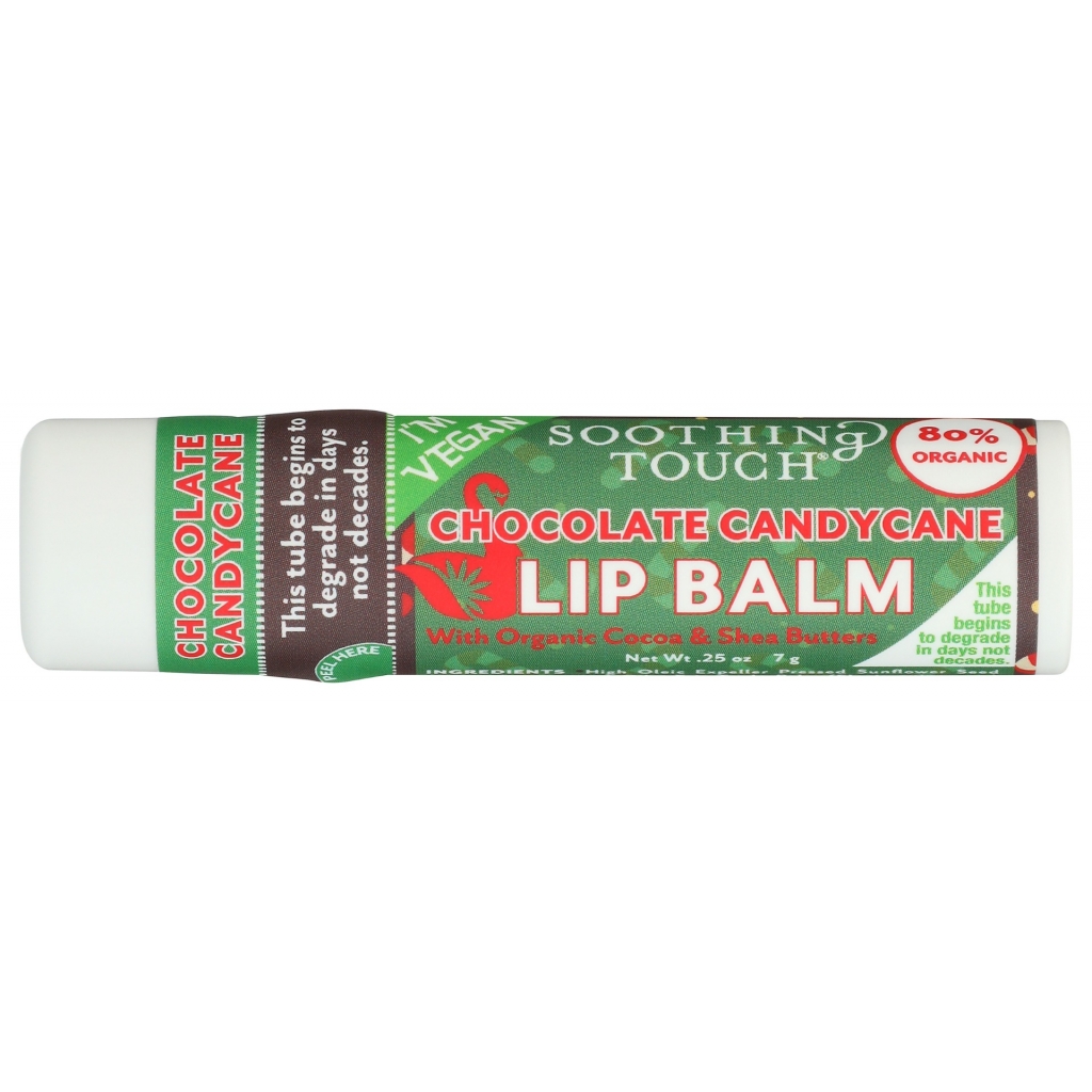 Chocolate Candycane Vegan Lip Balm - 0.25 oz