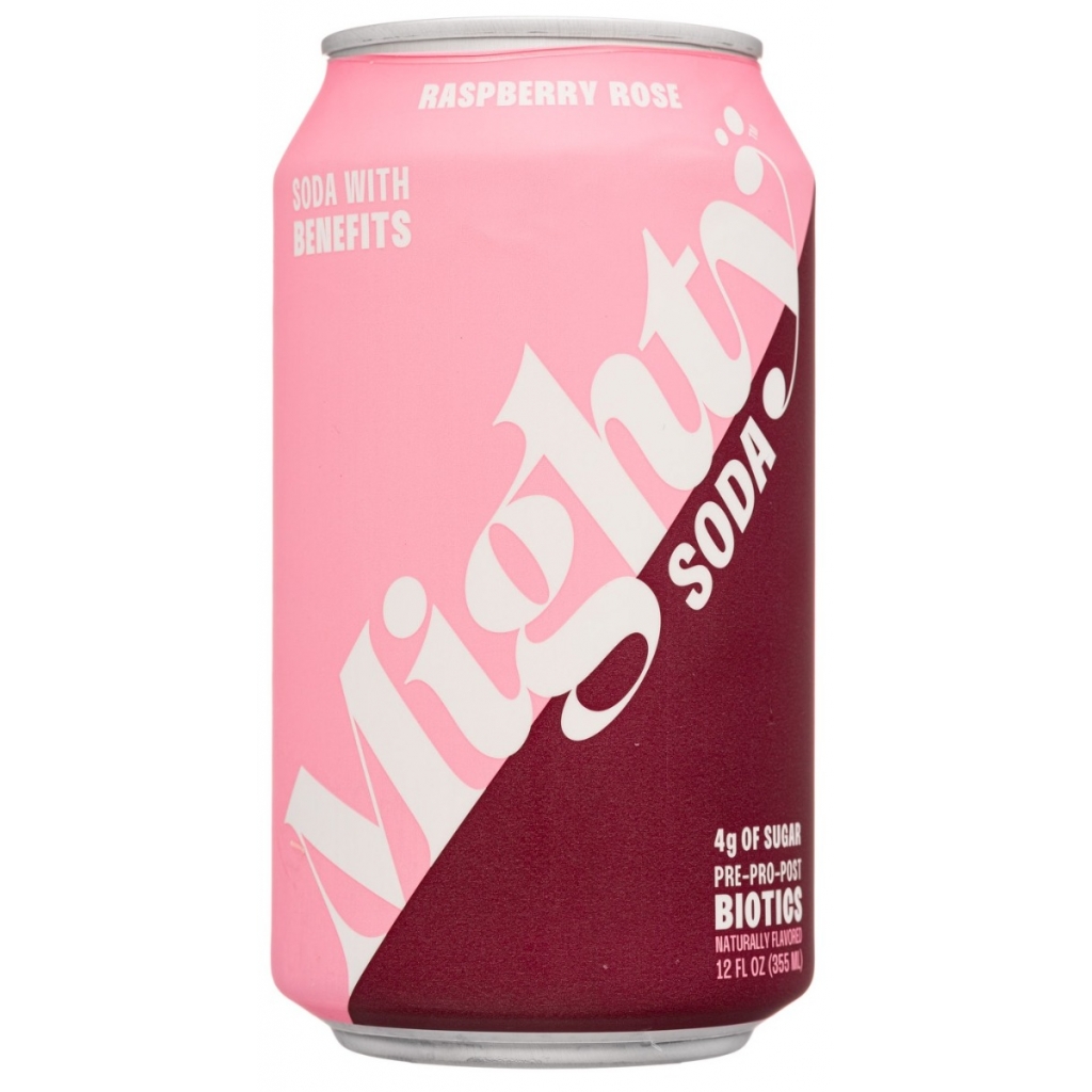 Mighty Soda Raspberry Rose - 12 fl oz