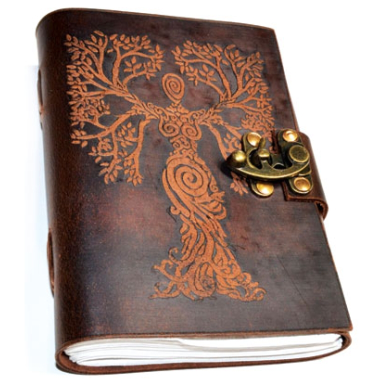 Tree Woman leather blank book w/ latch