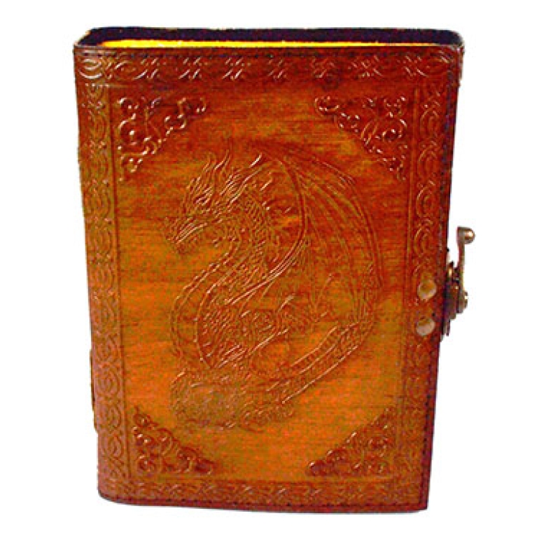 Dragon Journal aged looking paper leather w/ latch