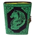Green Dragon aged looking paper leather w/ latch
