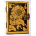 Sunflower leather blank book w/ latch