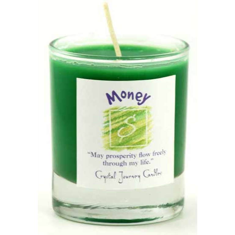 Money soy votive candle