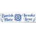 Banish Hate (Pentagram) Invoke Love bumper sticker