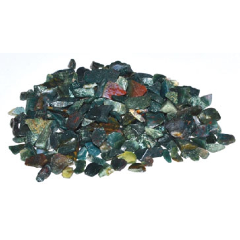 1 lb Bloodstone tumbled chips 3-5mm