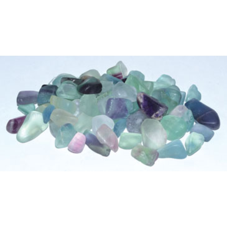 1 lb Fluorite tumbled chips 7-9mm