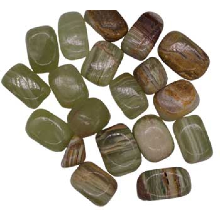 1 lb Onyx, Green tumbled stones